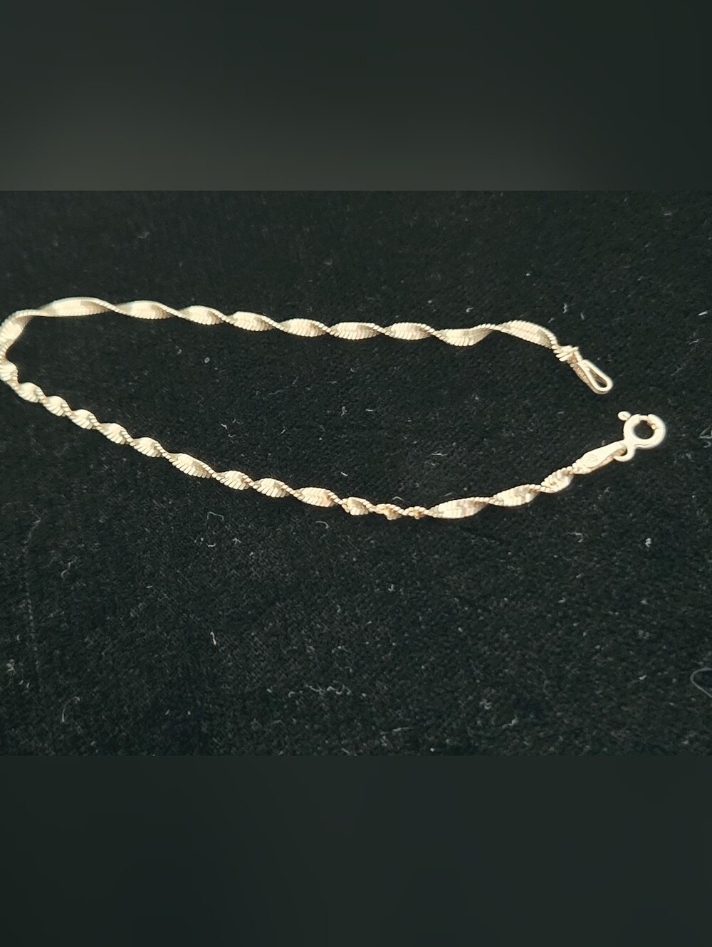 Vintage Delicate Twisted Rope Chain Bracelet in 925 Sterling Silver